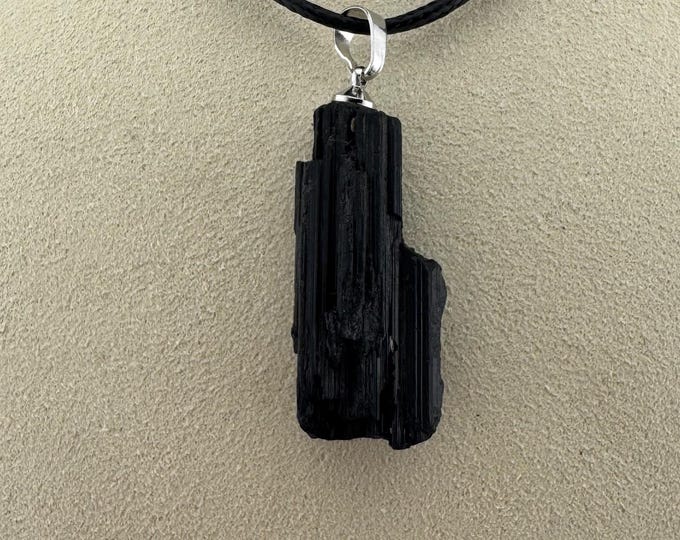 Featured listing image: Raw Black Tourmaline Necklace | Grounding Crystal Pendant for Protection, Meditation & Spiritual Empowerment