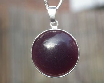 lepidolite necklace in sterling silver setting