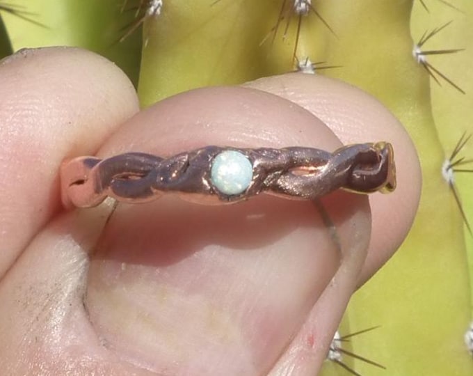 Handmade Copper ring with australian opal