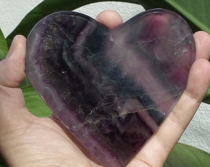 Rainbow Fluorite Heart