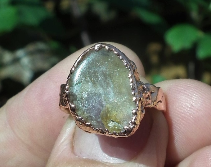 Ametrine ring / Electroformed copper