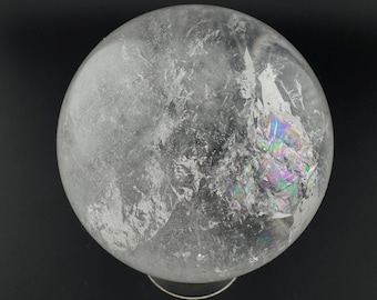 64mm Clear Quartz Crystal Sphere | Natural Polished Gemstone Ball for Meditation, Healing, Divination & Decor
