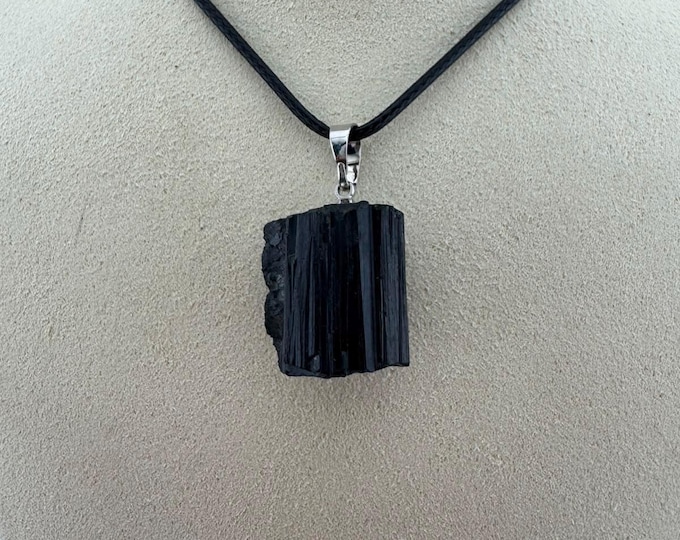 Featured listing image: Raw Black Tourmaline Necklace | Grounding Crystal Pendant for Protection, Meditation & Spiritual Empowerment