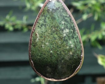 Turquoise necklace // Electroformed Copper // Turquoise jewelry // Free Copper Chain!