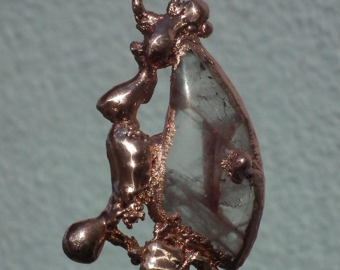 Copper formed Golden Healer Red pendant