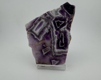 Chevron Amethyst Polished Freeform Natural Purple Crystal Healing Stone Specimen