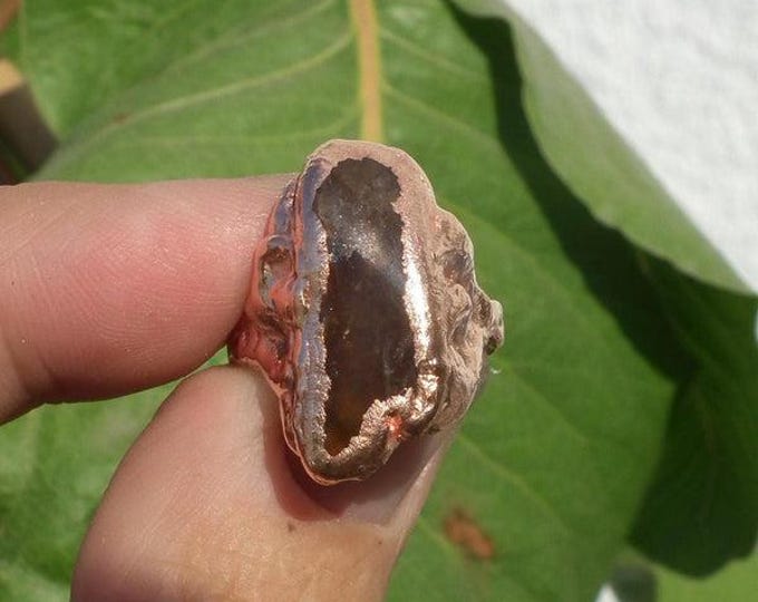 Citrine ring / Electroformed copper ring