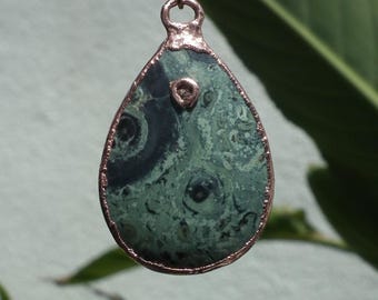 Electroformed copper Kambaba jasper pendant