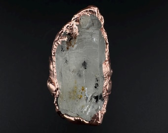 Enhydro Quartz UV Glow Ring | Adjustable Raw Crystal Statement Jewelry | Handmade Metaphysical Healing Artisan Accessory
