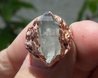 Electroformed  Copper double terminated quartz ring