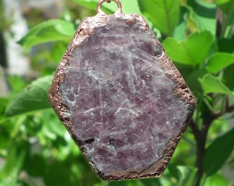 Raw ruby necklace / Electroformed copper / Ruby crystal