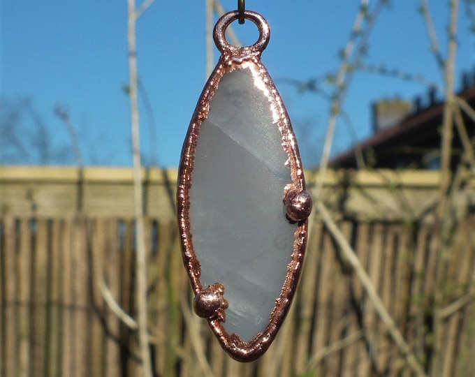 Lavender quartz pendant Electroformed Copper // Free Copper chain
