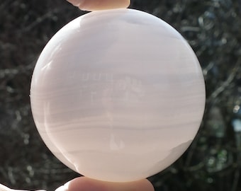 Pink mangano calcite sphere / 63mm