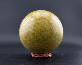 Green Opal Crystal Sphere Polished Stone Ball for Meditation, Healing, and Home Decor