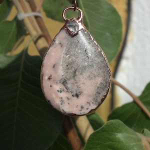 Copper Peruvian opal // Pink opal necklace With Celestite