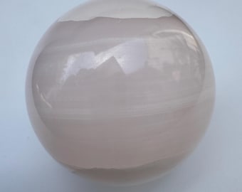 Pink Mangano Calcite Sphere 63mm Natural Crystal Ball Healing Stone Angelic Realm Orb for Meditation