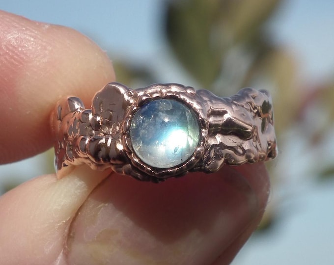 Moonstone ring // Electroformed copper