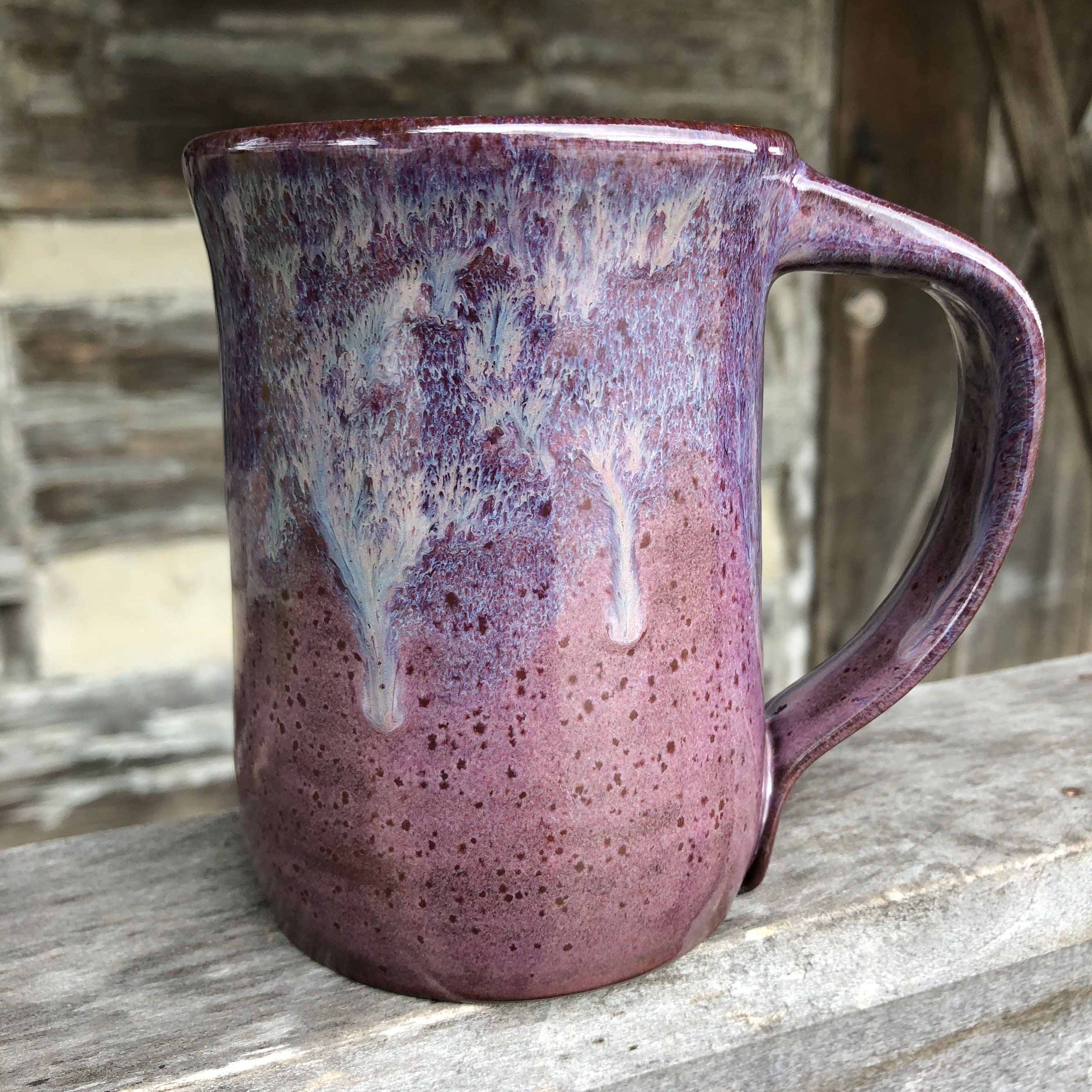 2 Cosy & Trendy Purple & White Replacement Pottery Coffee Mug/Cup VTG Gd  Cond.