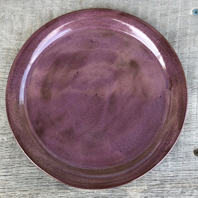 Purple Pottery Dinner Plates Set of Four made to order image 4