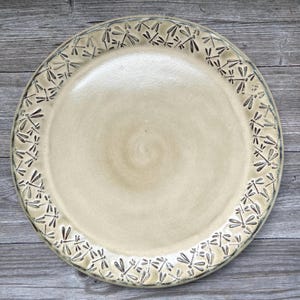 Dragonfly plate with embossed dragonfly border made to order