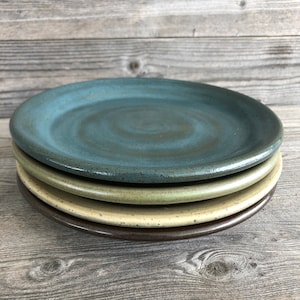 Handmade pottery salad side  plates... Set of four mix and match made to order