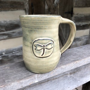 Dragonfly beautifully handcrafted pottery mug made to order image 1