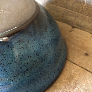 Set of 4 Blue, Wheel thrown stoneware, pottery bowls made to order image 3