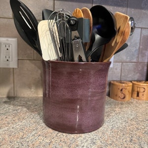 Utensil Holder, Ceramic Utensil Crock, Kitchen Storage Jar made to order image 2