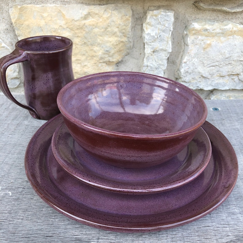Purple Pottery Dinnerware handmade dishes made to order Etsy