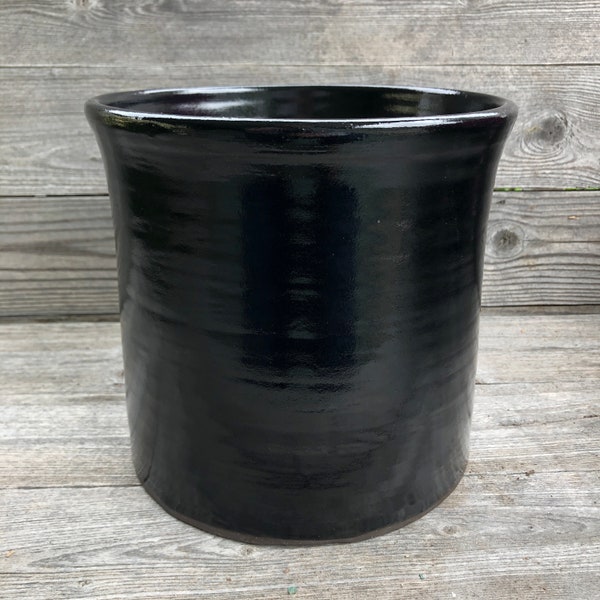 Utensil Holder, Ceramic Utensil Crock, Kitchen Storage Jar made to order