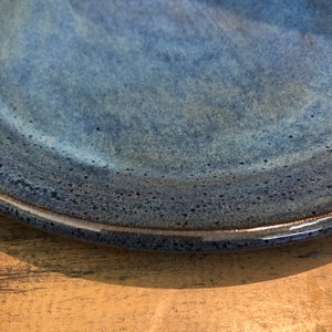 Set of Four Blue Salad Plates. Wheel Thrown, Stoneware Pottery made to order image 5