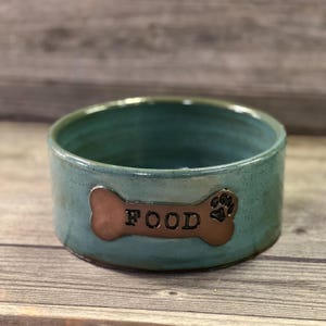 Food or Water Pottery Dog Bowl: Personalized Stoneware Pet Dish.  **Made to Order**