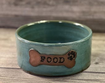 Food or Water Pottery Dog Bowl: Personalized Stoneware Pet Dish.  **Made to Order**