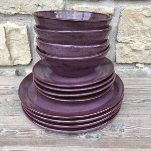 Purple Pottery Dinner Plates Set of Four made to order image 7