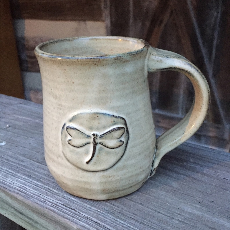 Dragonfly beautifully handcrafted pottery mug made to order image 2