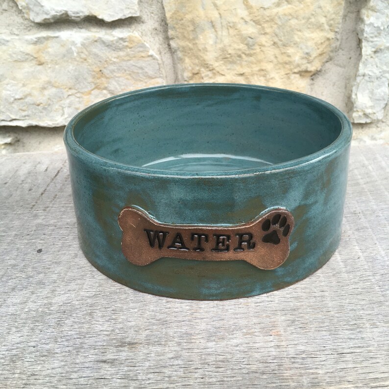 Set of TWO Pottery Dog Dishes Dog Food and Water Bowls Made Etsy