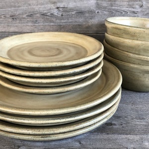 Pottery Dinnerware service for four 12 piece set dishes made to order