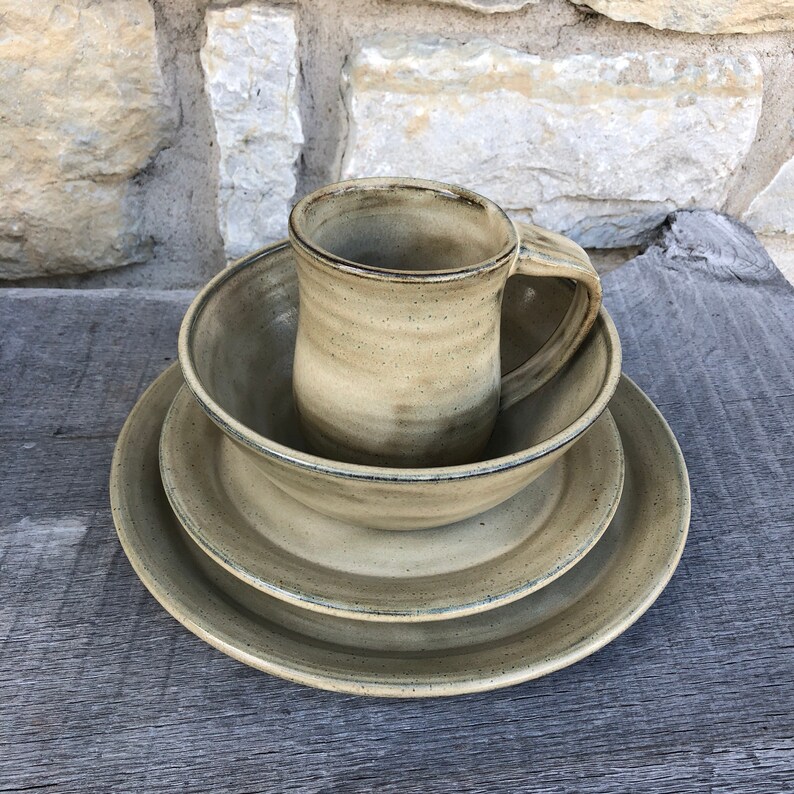 Handmade Pottery Mug on dark clay with birch glaze made to order image 5