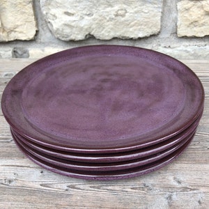 Purple Pottery Dinner Plates Set of Four made to order image 3