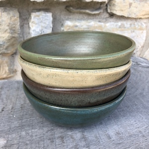 Set of 4 Pottery Soup or Cereal Bowls, handmade pottery  bowls made to order