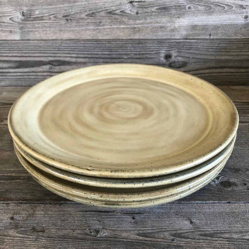 Pottery Dinner Plates Set of EIGHT Wheel Thrown Dinner Plates Etsy