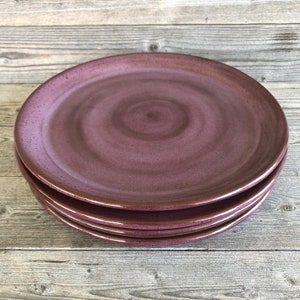 Purple Pottery Dinner Plates Set of Four made to order image 1