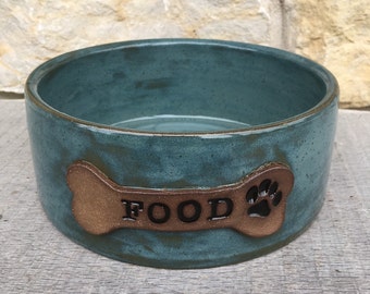Pottery dog dish, dog food or water bowl made to order