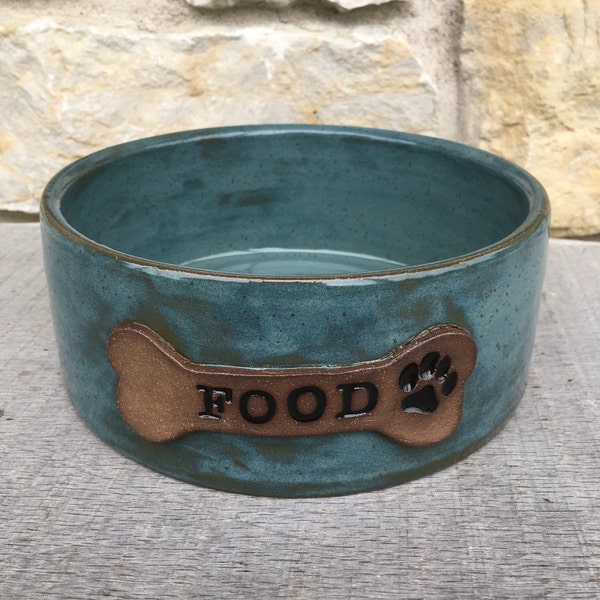 Pottery dog dish, dog food or water bowl made to order