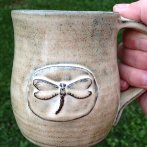 Dragonfly beautifully handcrafted pottery mug made to order image 3