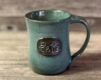 Personalized pottery mug with name, custom coffee cup **Made to Order**
