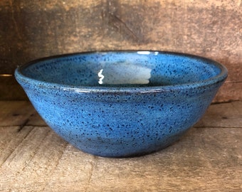 Blue Pottery Bowl, handmade soup or cereal bowl made to order