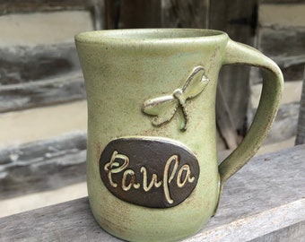 Personalized pottery mug with name, custom coffee cup **Made to order**