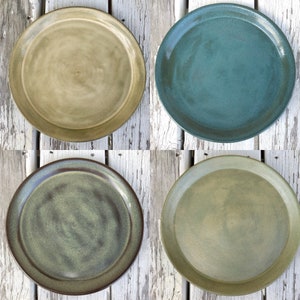 Handmade pottery dinner plates... Set of four mix and match made to order image 6
