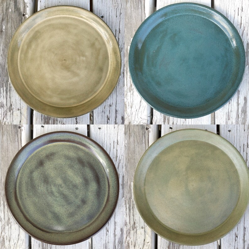 Handmade pottery dinner plates... Set of four mix and match Etsy